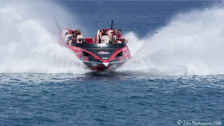 Rhodes Town: Adrenaline Jet Boat Adventure - Five minutes at Elli Beach