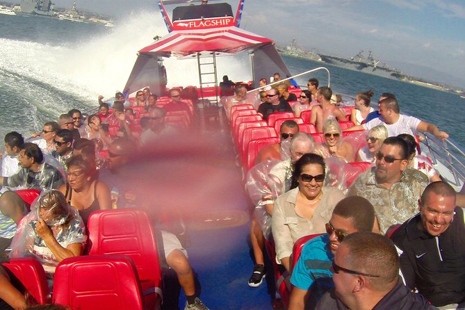 San Diego Bay Jet Boat Ride - Seaport Village, Maritime Museum, and Cabrillo views