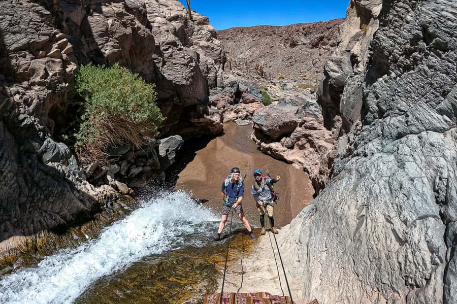 San Pedro de Atacama: Desert Tour with Canyoning & Trekking - The canyon views and the waterfall beach