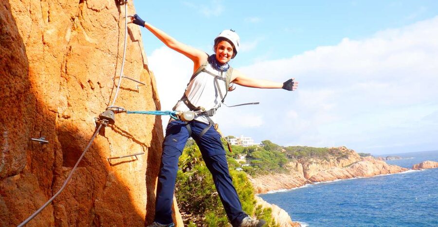 Sant Feliu de Guixols: Climb Via Ferrata Cala del Molí - The first section: a real climb with sea views