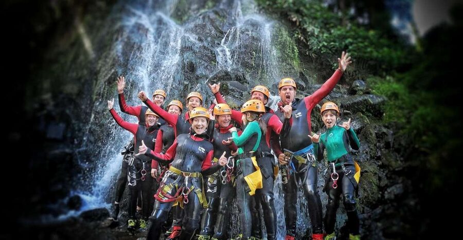 Sao Miguel: Caldeiroes Canyoning Experience - Getting fitted for wetsuits, boots, and helmets