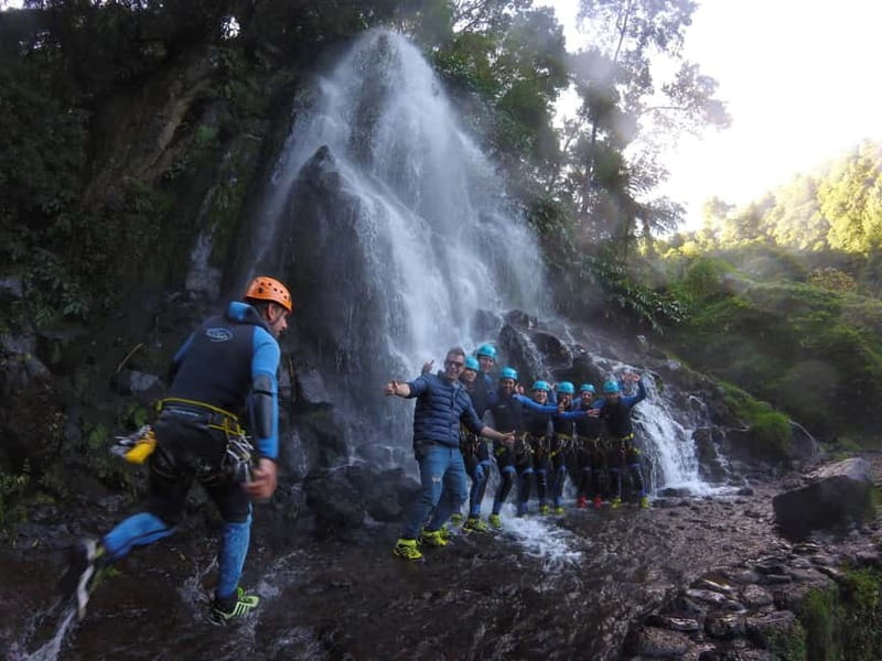 Sao Miguel: Ribeira dos Caldeiroes Canyoning Experience - The slide and 5-meter jump add the fun