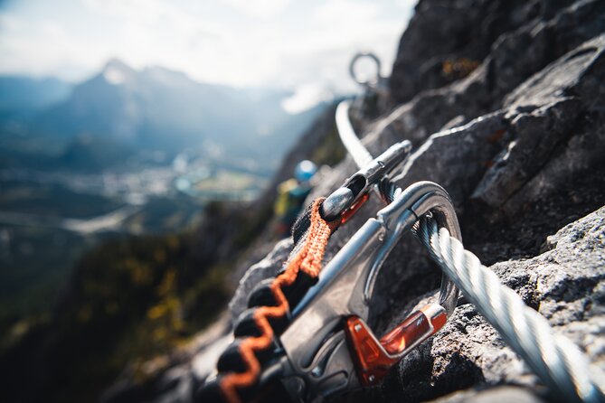 Small-Group Guided Via Ferrata Climbing with Banff's Best Views - Getting fitted with the right safety gear