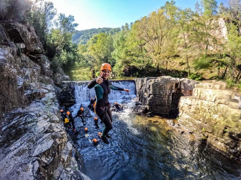 Soft Canyoning Ceira River, in Góis, Coimbra - The waterfall, slide, and Tarzan rope