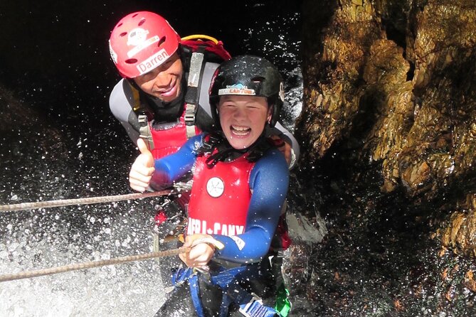 Standard Canyoning Trip in The Crags, South Africa - The first cliff jump, with a sensible second option