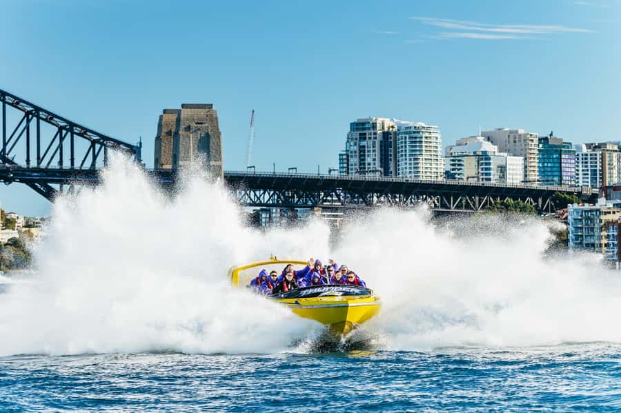 Sydney Harbour: Thunder Thrill Jet Boat Ride - Opera House and Harbour Bridge, seen at speed