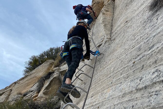 "Tallest in Utah" Via Ferrata & Rappelling (4 hr) - Reaching the Top of the Rock