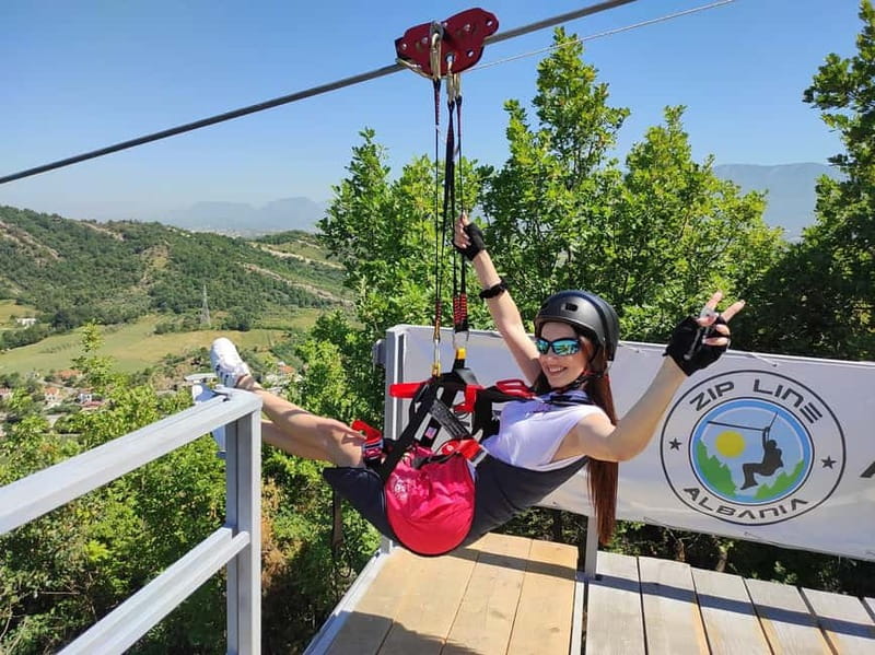 Tirana: The Balkans' Longest Zipline Petrela Adrenaline Tour - The actual flight: fast, scenic, and over quickly