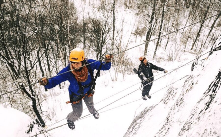 Tyroparc: Via Ferrata and Hiking in the Laurentians - Reaching the top and seeing Sainte Agathe-des-Monts
