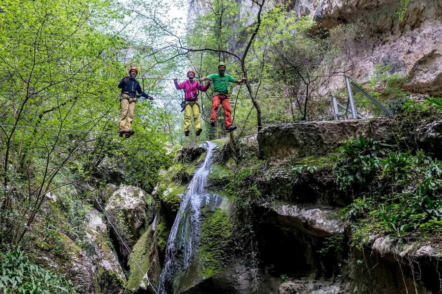Via Ferrata Rio Sallagoni - Waterfalls, shadows, and the cool gorge